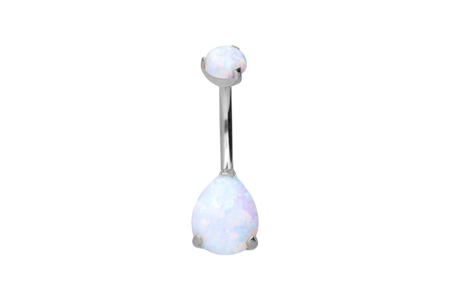 Titan Bananabell Piercing mit Innengewinde SYNTHETISCHER OPALTROPFEN